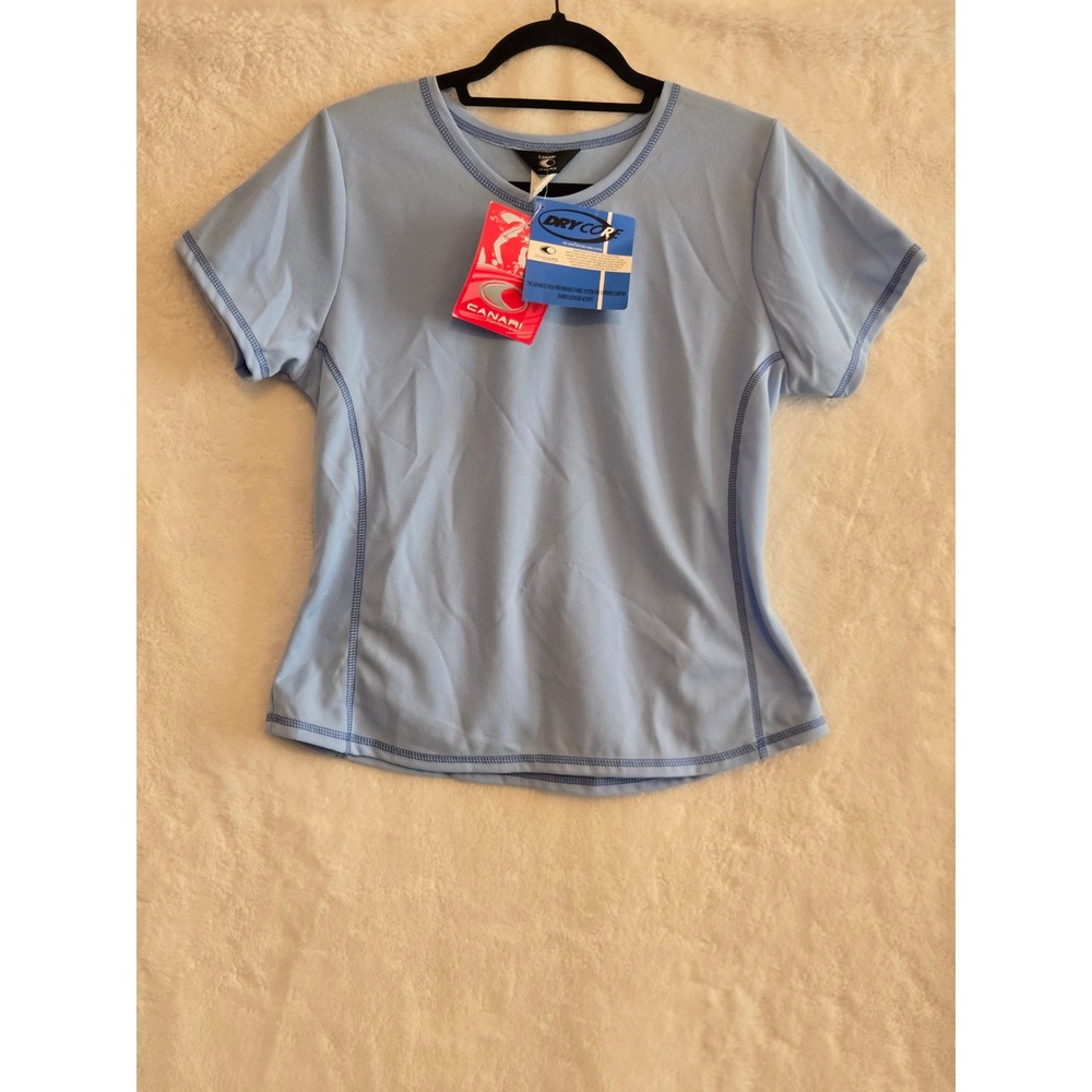 Canari DryCore Cycling Jersey Womens XL Blue Short Sleeve Contrast Stitch 2260